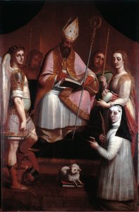 Svatý Augustin z Hrocha se svatými (Malba