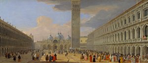 Piazza San Marco, Benátky, kolem roku 1709 od Luca Carlevaris