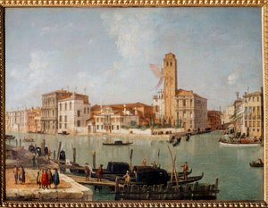 Canal Grande v Benátkách Malba Lucy Carnevarise (1663-1730) Remeš z 18. století, Muzeum výtvarných umění