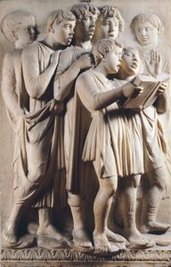 Děti a cherubíni zpívají, detail od Cantoria (galerie sborů) od Luca Della Robbia