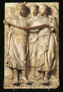Dětský zpěv, detail z Cantoria (galerie sborů) od Luca Della Robbia (cca 1400-1481), mramor, reliéf pro katedrálu Santa Maria del Fiore, Florencie od Luca Della Robbia