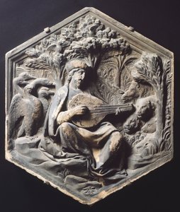 Hudba (Orpheus), Luca della Robbia (asi 1400-1482) od Luca Della Robbia