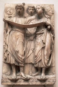 Zpívající andělé, reliéf z Cantoria od Luca della Robbia (1400-82), kolem 1435 (mramor)