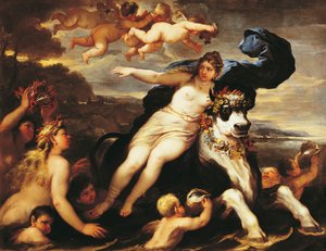 Adduction of Europa, Luca Giordano (1634-1705), olej na plátně od Luca Giordano