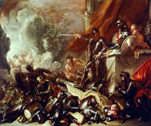 Alegorie války, Luca Giordano (1634-1705), olej na plátně, 61x50 cm od Luca Giordano