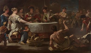 Dives and Lazarus, 1680. od Luca Giordano