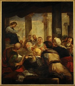 Ježíš učí lékaře v chrámu (malba na plátně) od Luca Giordano