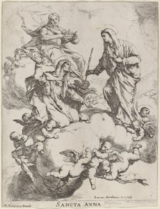 Svatá Anna přijata Pannou a Kristem od Luca Giordano