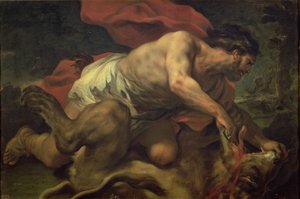Samson a lev od Luca Giordano