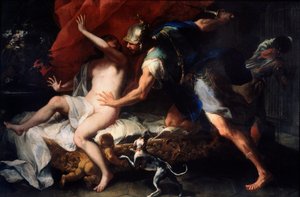 Tarquinius a Lukrécie“. od Luca Giordano