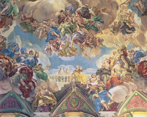 Triumph of the Habsburgs (spodní část stropu) od Luca Giordano