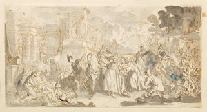 Pokušení Mordechaje () od Luca Giordano