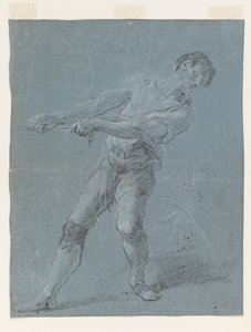 Mladý muž tahá za provaz od Luca Giordano