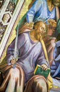 Apoštolové, detail svatého Pavla od Luca Signorelli