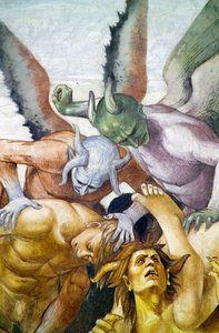 Zatraceni v pekle, z cyklu fresek Poslední soud od Luca Signorelli