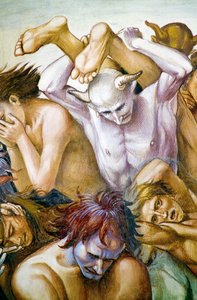 Zatraceni v pekle, z cyklu fresek Poslední soud od Luca Signorelli