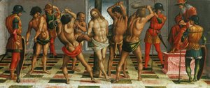 Bičování Krista Oplakávání nad mrtvým Kristem, panel Predella, 1502. od Luca Signorelli
