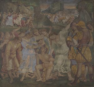 Triumf cudnosti: Láska odzbrojená a svázaná fresky z Palazzo del Magnifico, Siena, 1509 od Luca Signorelli