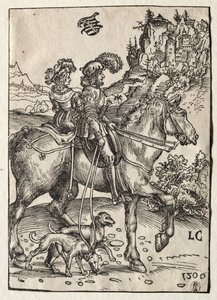 Gentleman a dáma na koni od Lucas Cranach