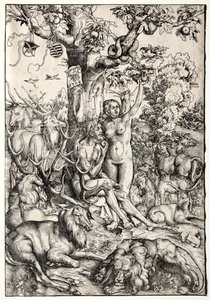 Adam a Eva v ráji od Lucas Cranach