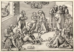 Svatá rodina a příbuzní od Lucas Cranach