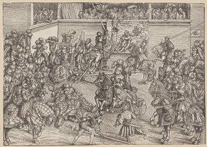 Turnaj se Sampsonem a lvem od Lucas Cranach