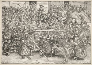Turnaj s kopími od Lucas Cranach