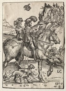 Gentleman a lady Riding to the Chase, 1506. od Lucas Cranach the Elder