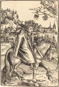 Saský princ na koni od Lucas Cranach the Elder