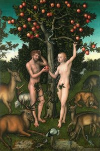 Adam a Eva. 1526 od Lucas Cranach the Elder