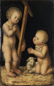 Kristus a Jan Křtitel jako děti od Lucas Cranach the Elder