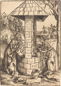 Kristus a žena Samaří od Lucas Cranach the Elder