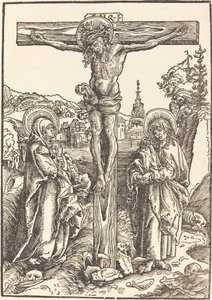 Kristus na kříži mezi Pannou Marií a svatým Janem od Lucas Cranach the Elder