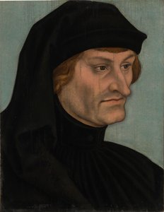Německy: Bildnis des Rudolph Agricola Portrét Rudolfa Agricoly nebo portrét Johannese Geilera von Kaysersberg od Lucas Cranach the Elder