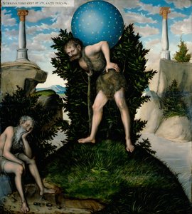 Německy: Herkules und Atlas Herkules a Atlas od Lucas Cranach the Elder