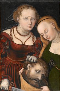Německy: Judith mit dem Haupt des Holofernes und einer Dienerin Judith with the head of Holofernes and a servant (Judita s hlavou Holoferna a služebnou) od Lucas Cranach the Elder