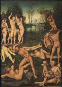 Německy: Kampf nackter Männer und ihre klagenden Frauen Plody žárlivosti (Závěr stříbrného věku) od Lucas Cranach the Elder