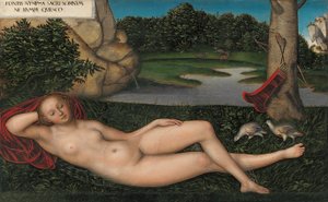 Němčina:  Quellnymphe Nymfa u fontány od Lucas Cranach the Elder