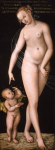 Německy: Venus und Amor als Honigdieb Venuše s Amorem kradou med od Lucas Cranach the Elder