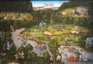 Lov u hradu Hartenfels od Lucas Cranach the Elder