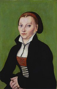 Kateřina z Bory, v polovině délky, obrácená vlevo od Lucas Cranach the Elder