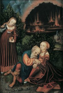 Lot a jeho dcery od Lucas Cranach the Elder