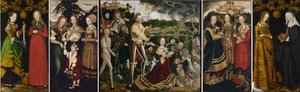 Lucas Cranach starší - Oltářní obraz svaté Kateřiny (Drážďany a Londýn) od Lucas Cranach the Elder