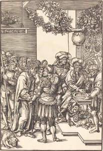 Pilát si myje ruce od Lucas Cranach the Elder