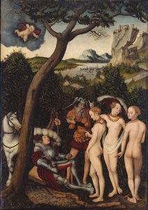 Soud v Paříži, asi 1528 od Lucas Cranach the Elder