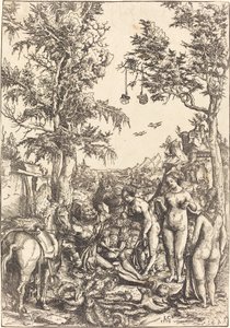 Soud z Paříže od Lucas Cranach the Elder