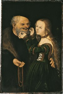 Nerovný pár, asi 1530 od Lucas Cranach the Elder