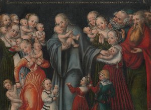 Kristus žehná dětem, ca. 1545-50. od Lucas Cranach the Younger