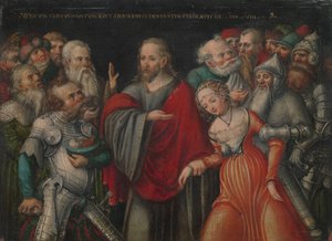 Kristus a cizoložnice, ca. 1545-50. od Lucas Cranach the Younger