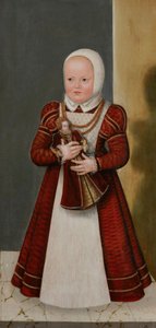 Německy: Bildnis der Prinzessin Marie, Schwester Christians I. Portrét princezny Marie, sestry Kristiána I. od Lucas Cranach the Younger